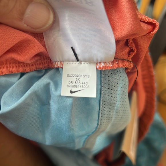 NWT Nike Dri-fit running shorts 3x Teal/Coral - Picture 6 of 7